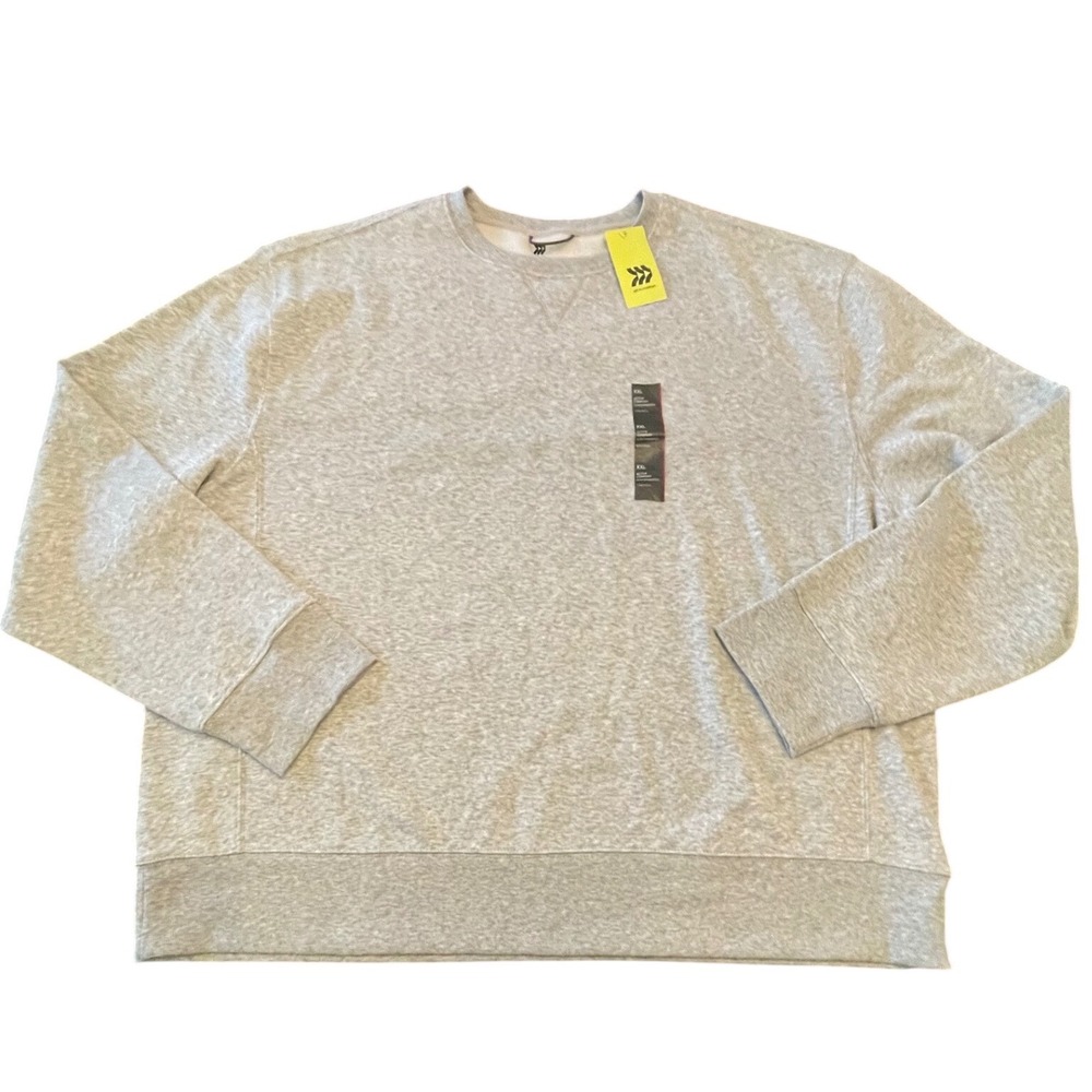 All in Motion Mens Fleece Crew Sweatshirt Heathered Gray XXL New With Tags